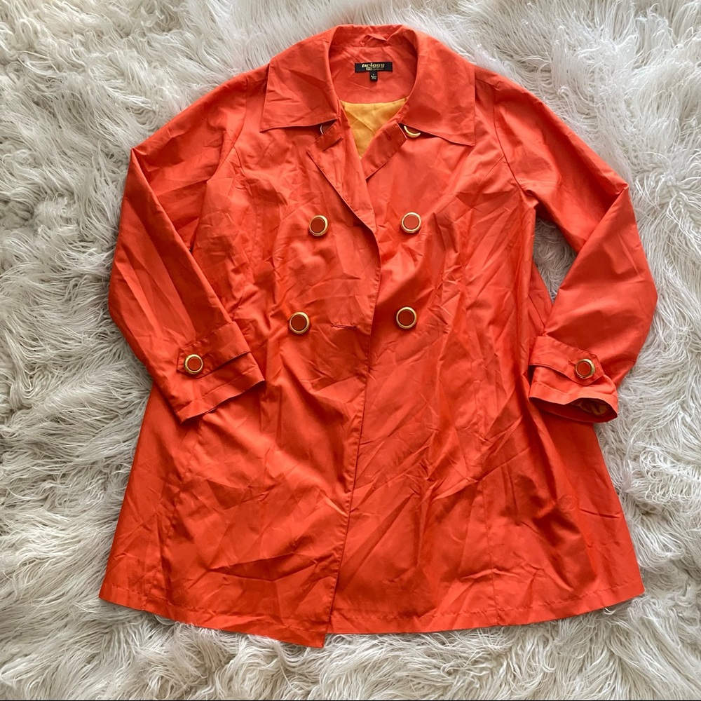 SOLD — Retro Orange Trench Coat